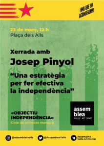 Read more about the article Josep Pinyol presentarà una estratègia per fer efectiva la independència